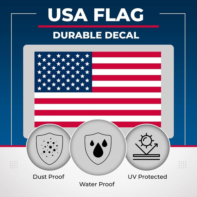 IGNIXIA American Flag Decal, USA Flag Car Stickers 5x3 Inches American Flag Sticker (Pack of 10) Support US Military Waterproof Bumper Stickers, USA Window Stickers (USA Flag) - Image 4